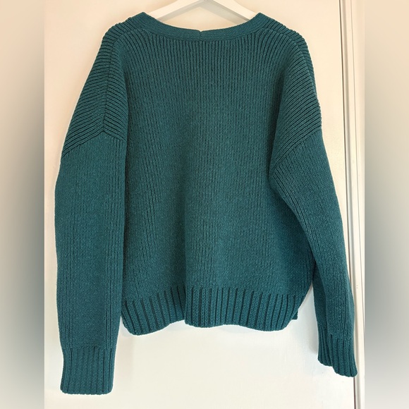 Abercrombie & Fitch Turquoise Chenille V-Neck Button Cardigan - Picture 2 of 3